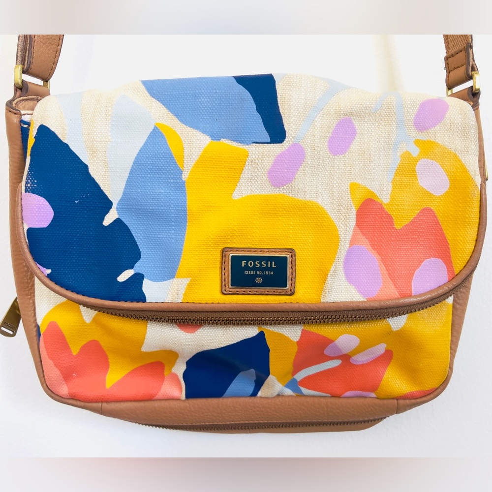 Fossil Preston Crossbody Colorful Botanical Print